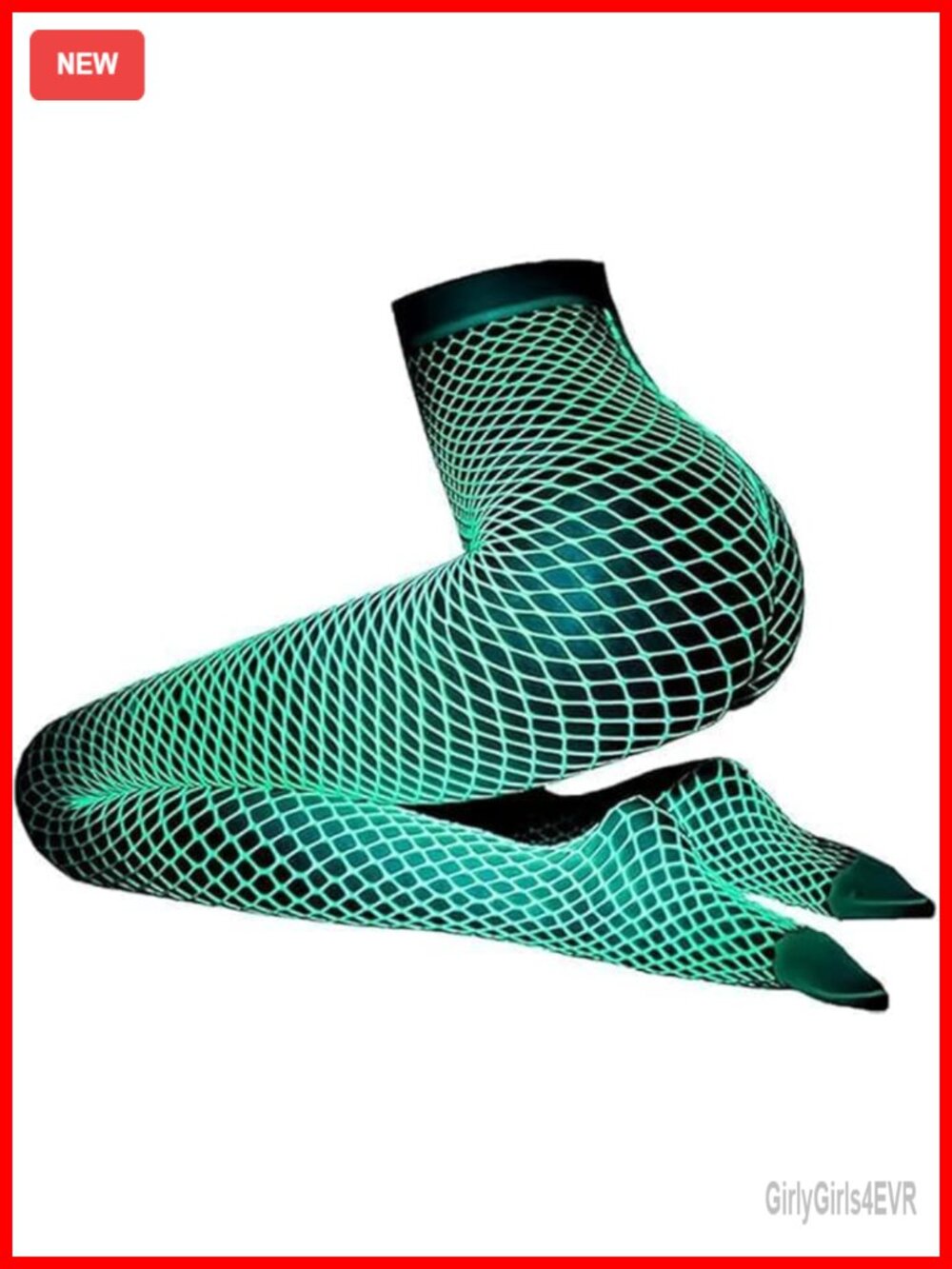 Glow in the Dark Fishnet Tights High Waist Nylon Rave Hosiery